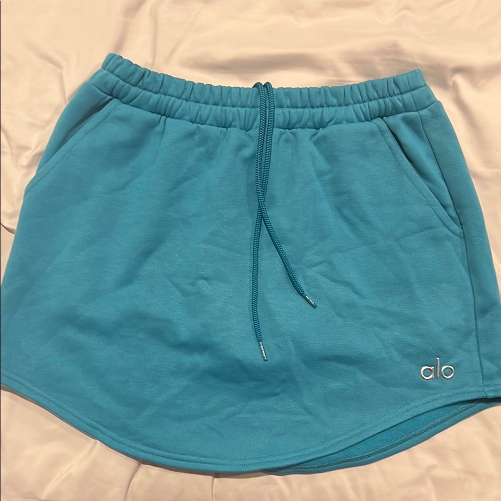 ALO Yoga Teal Drawstring Skirt